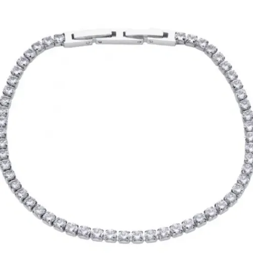 S Jewelry Armbänder-Steel Jewelry Tenniskette Silber Armband