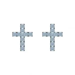 Studex Ohrringe-Sensitive Ohrstecker Kreuz Aquamarine - STX-11199P