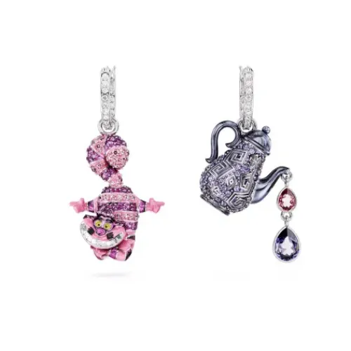 Swarovski Ohrringe-Alice in Wonderland Drop Ohrhänger Katze und Teekanne - 5682806