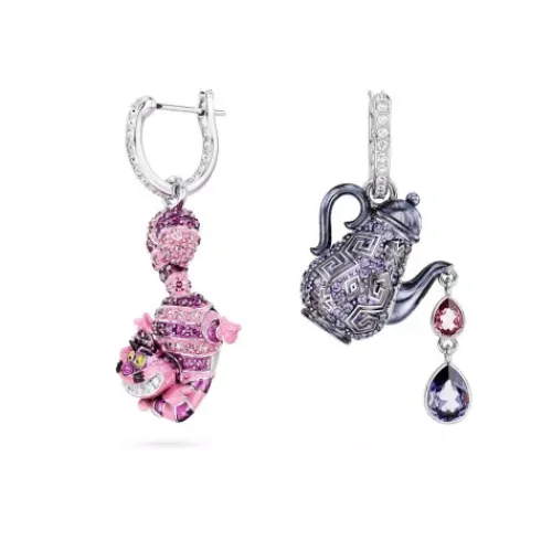 Swarovski Ohrringe-Alice in Wonderland Drop Ohrhänger Katze und Teekanne - 5682806