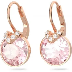 Swarovski Ohrringe-Bella V Drop Ohrhänger Rundschliff Rosa Roségold - 5662114