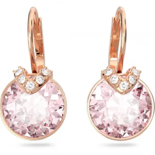 Swarovski Ohrringe-Bella V Drop Ohrhänger Rundschliff Rosa Roségold - 5662114