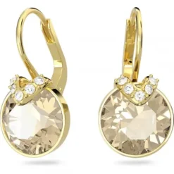 Swarovski Ohrringe-Bella V Drop Ohrhänger Rundschliff Gold - 5662093