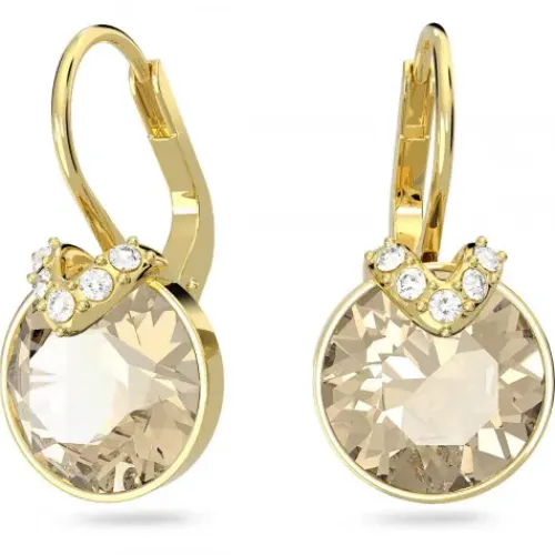 Swarovski Ohrringe-Bella V Drop Ohrhänger Rundschliff Gold - 5662093