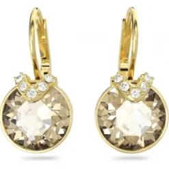 Swarovski Ohrringe-Bella V Drop Ohrhänger Rundschliff Gold - 5662093