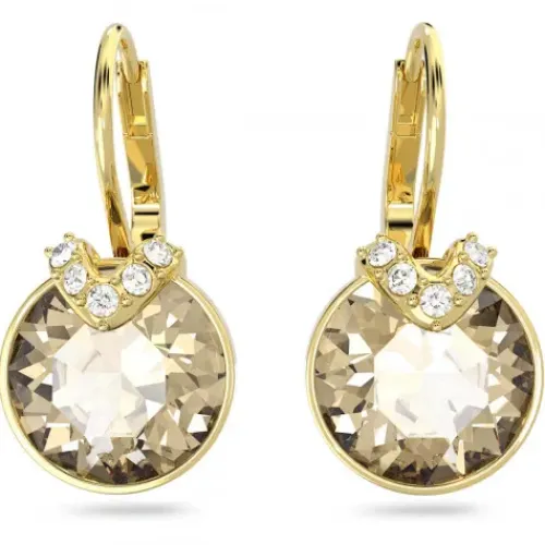 Swarovski Ohrringe-Bella V Drop Ohrhänger Rundschliff Gold - 5662093