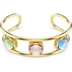 Swarovski Armbänder-Chroma Armreif Kissenschliff Grün Gold