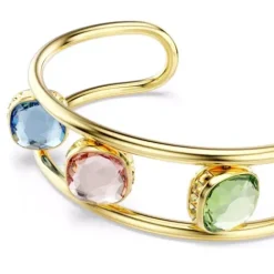 Swarovski Armbänder-Chroma Armreif Kissenschliff Grün Gold