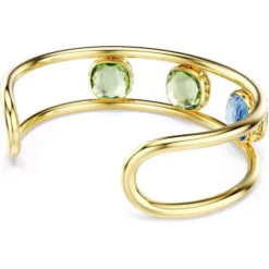 Swarovski Armbänder-Chroma Armreif Kissenschliff Grün Gold