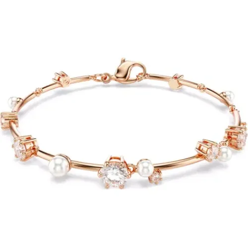 Swarovski Armbänder-Constella Tennis Armband Kristallperle Rundschliffe Weiss Roségold Legierungsschicht - 5729505