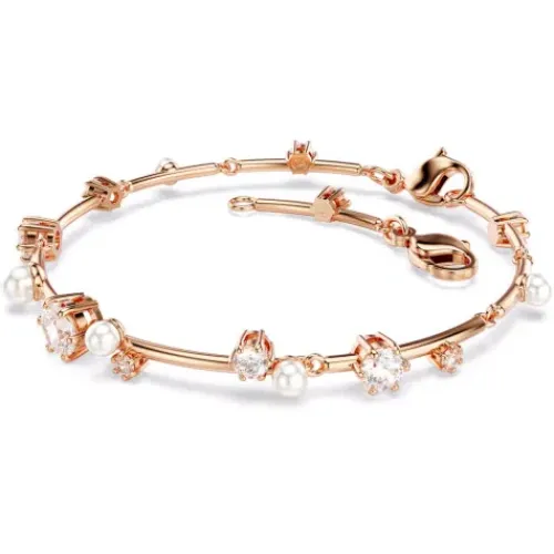 Swarovski Armbänder-Constella Tennis Armband Kristallperle Rundschliffe Weiss Roségold Legierungsschicht - 5729505