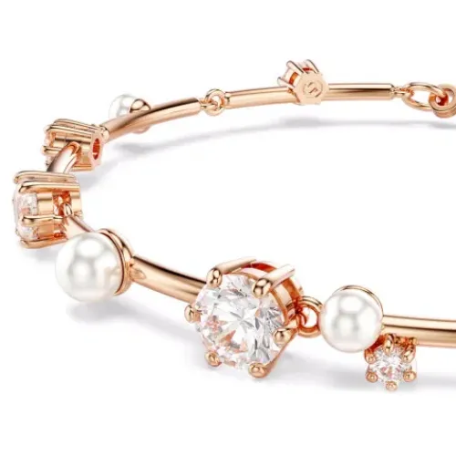 Swarovski Armbänder-Constella Tennis Armband Kristallperle Rundschliffe Weiss Roségold Legierungsschicht - 5729505