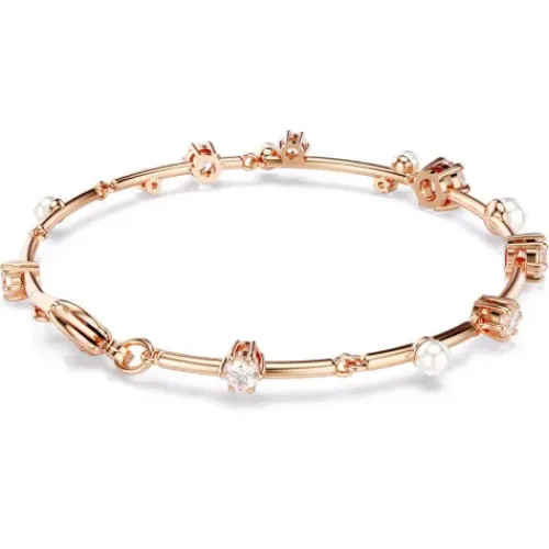 Swarovski Armbänder-Constella Tennis Armband Kristallperle Rundschliffe Weiss Roségold Legierungsschicht - 5729505