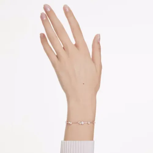 Swarovski Armbänder-Constella Tennis Armband Kristallperle Rundschliffe Weiss Roségold Legierungsschicht - 5729505