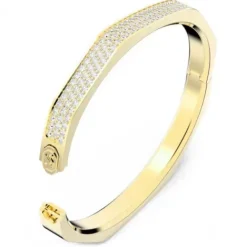 Swarovski Armbänder-Dextera Armreif Achteckform Pavé Mittel Weiss Gold