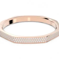 Swarovski Armbänder-Dextera Armreif Achteckform Pavé Mittel Weiss Roségold