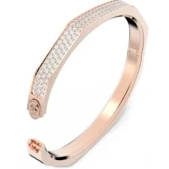 Swarovski Armbänder-Dextera Armreif Achteckform Pavé Mittel Weiss Roségold