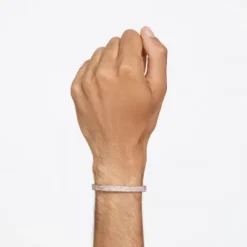 Swarovski Armbänder-Dextera Armreif Achteckform Pavé Mittel Weiss Roségold