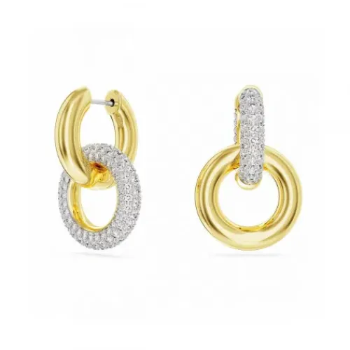 Swarovski Ohrringe-Dextera Kreolen Verschlungener Reif Weiss Gold - 5668818