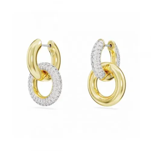 Swarovski Ohrringe-Dextera Kreolen Verschlungener Reif Weiss Gold - 5668818