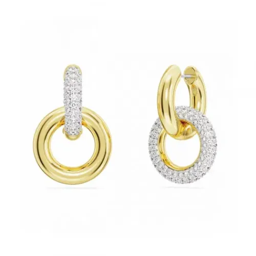 Swarovski Ohrringe-Dextera Kreolen Verschlungener Reif Weiss Gold - 5668818