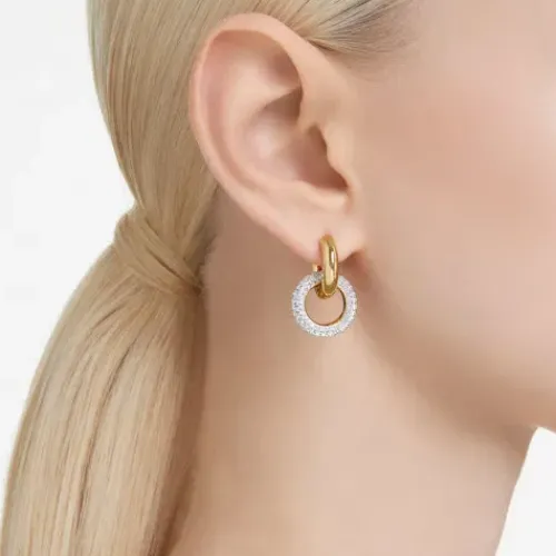 Swarovski Ohrringe-Dextera Kreolen Verschlungener Reif Weiss Gold - 5668818