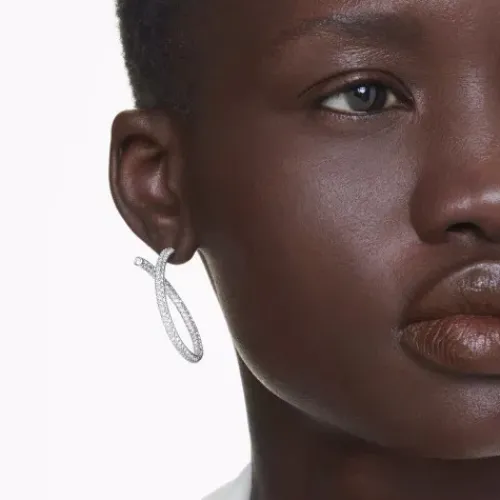 Swarovski Ohrringe-Dextera Kreolen Rundschliff Weiss - 5695939