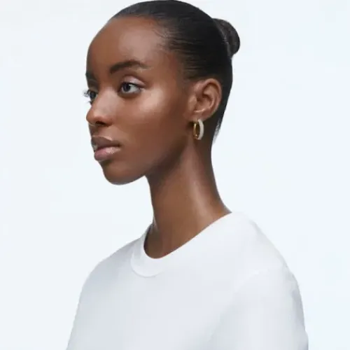 Swarovski Ohrringe-Dextera Kreolen Mittel Weiss Gold - 5618305