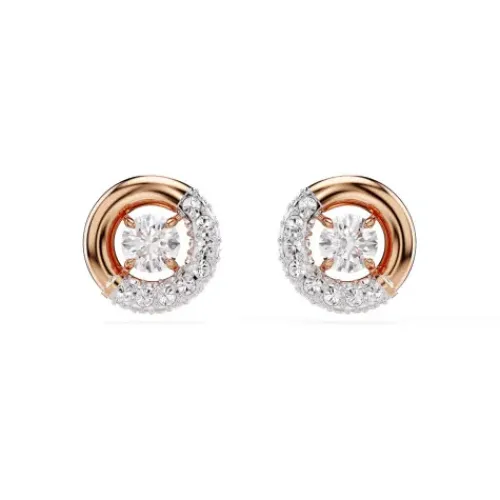 Swarovski Ohrringe-Dextera Ohrstecker Rundschliff Weiss Roségold - 5692258