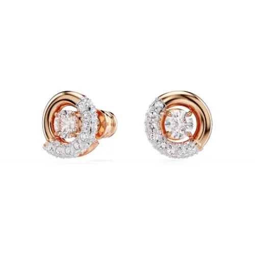 Swarovski Ohrringe-Dextera Ohrstecker Rundschliff Weiss Roségold - 5692258