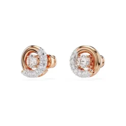Swarovski Ohrringe-Dextera Ohrstecker Rundschliff Weiss Roségold - 5692258