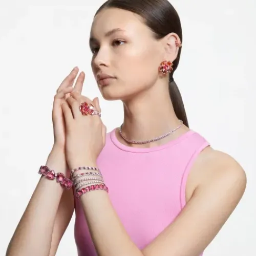 Swarovski Ringe-Florere Cocktail Ring Blume Rosa Gold