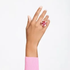 Swarovski Ringe-Florere Cocktail Ring Blume Rosa Gold