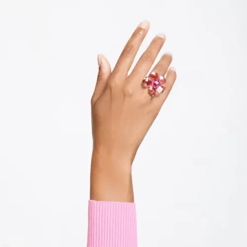 Swarovski Ringe-Florere Cocktail Ring Blume Rosa Gold