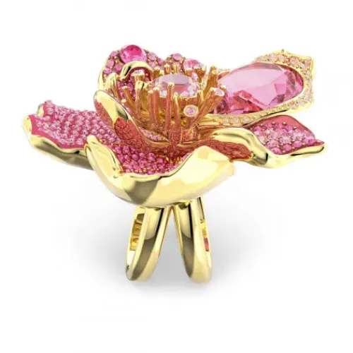 Swarovski Ringe-Florere Cocktail Ring Pavé Blume Rosa