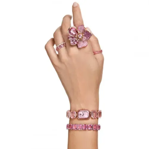 Swarovski Ringe-Florere Cocktail Ring Pavé Blume Rosa