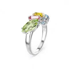 Swarovski Ringe-Gema Cocktail Ring Verschiedene Schliffe Mehrfarbig
