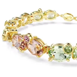Swarovski Armbänder-Gema Tennis Armband Verschiedene Schliffe Mehrfarbig Gold - 5705808