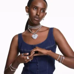 Swarovski (Kette mit) Herz-Hyperbola Armreif Herz Weiss - 5684385