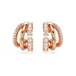 Swarovski Ohrringe-Hyperbola Kreolen Verschiedene Schliffe Mini Weiss Roségold - 5698702