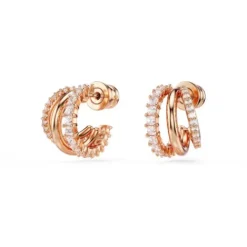 Swarovski Ohrringe-Hyperbola Kreolen Verschiedene Schliffe Mini Weiss Roségold - 5698702