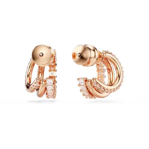 Swarovski Ohrringe-Hyperbola Kreolen Verschiedene Schliffe Mini Weiss Roségold - 5698702