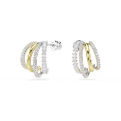 Swarovski Ohrringe-Hyperbola Kreolen Verschiedene Schliffe Mini Weiss Metallmix - 5689718