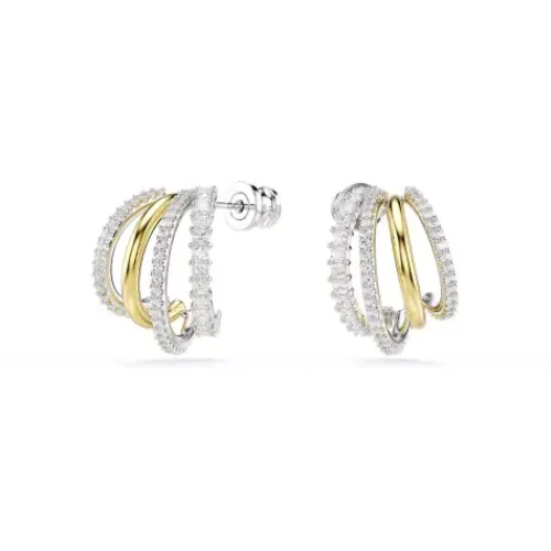 Swarovski Ohrringe-Hyperbola Kreolen Verschiedene Schliffe Mini Weiss Metallmix - 5689718