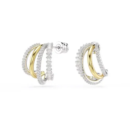 Swarovski Ohrringe-Hyperbola Kreolen Verschiedene Schliffe Mini Weiss Metallmix - 5689718