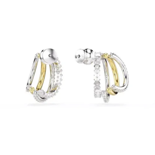 Swarovski Ohrringe-Hyperbola Kreolen Verschiedene Schliffe Mini Weiss Metallmix - 5689718