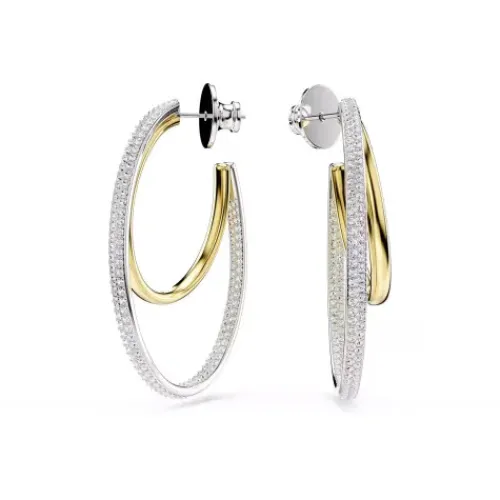 Swarovski Ohrringe-Hyperbola Kreolen Rundschliff Mittel Weiss - 5702400