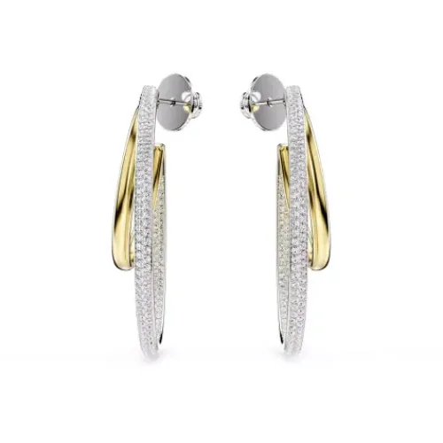 Swarovski Ohrringe-Hyperbola Kreolen Rundschliff Mittel Weiss - 5702400