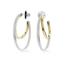 Swarovski Ohrringe-Hyperbola Kreolen Rundschliff Mittel Weiss - 5702400