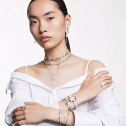 Swarovski Ohrringe-Hyperbola Kreolen Unendlichkeit Weiss - 5684047